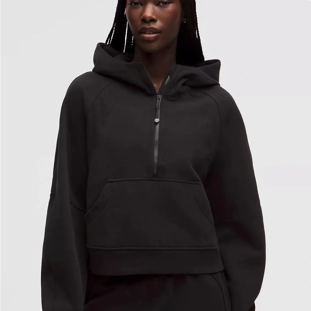 GREAT CONDITION! lululemon athletica oversized half-zip scuba hoodie all black - Picture 4 of 5